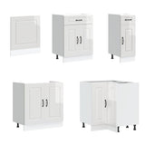11 Piece Kitchen Cabinet Set "Kalmar" Gloss White Engineered Wood 3314883