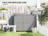 Wooden Garden Shed, Garden Tool Storage Shed Hinged Roof and Shelf, Outdoor Storage Cabinet T3398P325225