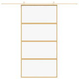 Sliding Door Gold 102.5x205 cm Clear ESG Glass and Aluminium 155180