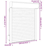 ZNTS Roller Shutter Aluminium 110x130 cm White 144970