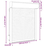 ZNTS Roller Shutter Aluminium 110x130 cm White 144970