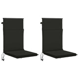 High Back Chair Cushion GEMERT 2 pcs 100% Polyester Black 945732