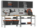 Work Bench Set 8 pcs Black and Grey Powder-Coated Steel 3321502