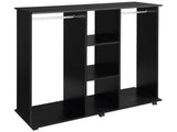 Open Wardrobe Double Mobile Storage Shelves Organizer W/6 Wheels-Black T3398P344214