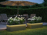 Garden Planter with LED 2 pcs Olive Green 30 x 60 x 30 cm Steel 8008091