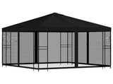 Garden Gazebo with Sidewalls 3 x 3 m Black Polyester and Steel 900346