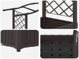 Raised Bed with Trellis and Roof Brown 169 x 40 x 125 cm PP 42032504