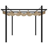 Garden Gazebo with Retractable Roof Taupe 3x3 m Aluminium 4003970