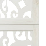 Room Divider 5 Panels White Solid Wood Paulownia 358741
