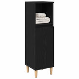 Bathroom Cabinet Black Oak 30 x 30 x 100 cm Engineered Wood 862807