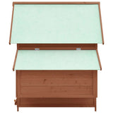 Chicken Coop Mocha and White 150x96x110 cm Solid Firwood 171461