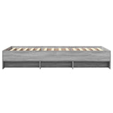 Bed Frame without Mattress Grey Sonoma 90x190 cm Single Engineered Wood 3295707