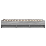 ZNTS Bed Frame without Mattress Grey Sonoma 75x190 cm Small Single Engineered Wood 3295714