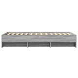 ZNTS Bed Frame without Mattress Grey Sonoma 75x190 cm Small Single Engineered Wood 3295714