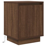 ZNTS Bedside Cabinets with LED Lights 2 pcs Brown Oak 38x34x50 cm 861278