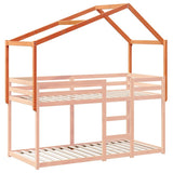 Kids' Bed Roof Wax Brown 213x85.5x144.5 cm Solid Wood Pine 846939
