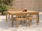 Garden Dinner Table White 147 x 88.5 x 75 cm Solid Acacia Wood 901715
