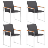Garden Chairs 4 pcs Textilene and Stainless Steel Grey 46496