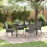 Garden Dining Set 5 pcs Grey Powder-Coated Steel 3379229