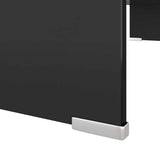 244137 TV Stand/Monitor Riser Glass Black 80x30x13 cm