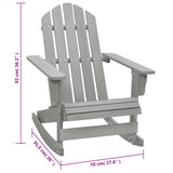 Garden Rocking Chair Grey Hardwood Standard Durable 45704