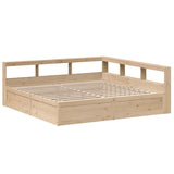 Bookcase Bed without Mattress 200x200cm Solid Wood Pine 3324448