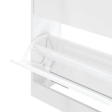 Shoe Cabinet High Gloss White 63x24x81 cm Engineered Wood 342560
