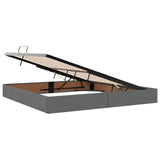 Storage Bed with Mattress Dark Grey 200 x 200 cm Fabric 3370035