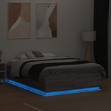Bed Frame with LED without Mattress Grey Sonoma 120x190 cm Small Double 3209658