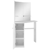 Corner Dressing Table Cosmetic Table Make-up Table White 288451
