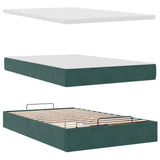 Ottoman Bed with Mattress & LEDs Dark Green 120x200cm Velvet 3312617
