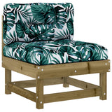 Middle Sofa with Cushions Impregnated Wood Pine 825435
