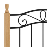 Bed Frame without Mattress Black Metal&Solid Oak Wood 90x200 cm 324911