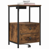 Bedside Cabinet with Drawer 2 pcs Smoked Oak 40 x 31 x 60 cm 859445