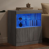 Sideboard with LED Lights Grey Sonoma 60x37x67 cm 836656