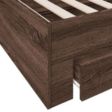 Bed Frame with Drawers without Mattress Brown Oak 90x190 cm Single 3280439