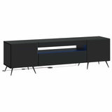 LED TV Cabinet Black Engineered Wood 897566