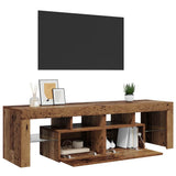 TV Cabinet with LED Lights Old Wood 140x36.5x40 cm Engineered Wood 856303