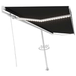 ZNTS Manual Retractable Awning with LED 500x300 cm Anthracite 3069584