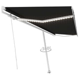 ZNTS Manual Retractable Awning with LED 500x300 cm Anthracite 3069584