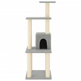 Cat Tree with Sisal Scratching Posts Light Grey 105 cm 171467