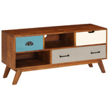TV Cabinet with 3 Drawers 110x35x50 cm Solid Acacia Wood 247936