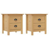 Bedside Cabinets Hill 2pcs 46x35x49.5cm Solid Pine Wood 288907