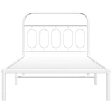 Metal Bed Frame without Mattress with Headboard White 100x200cm 377161