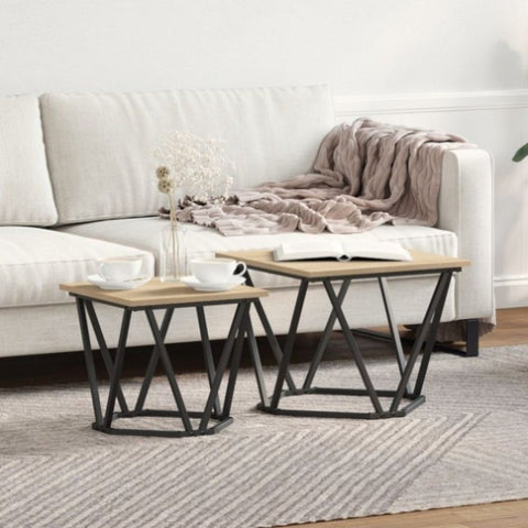 ZNTS Side Tables 2 pcs Sonoma Oak Engineered Wood 868268