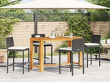 5 Piece Garden Bar Set Black Solid Wood Acacia and Poly Rattan 3295298