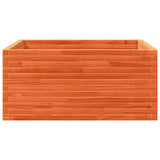 Garden Planter Wax Brown 100x100x46 cm Solid Wood Pine 3282431