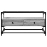 TV Cabinet with Glass Top Grey Sonoma 98x35x51 cm Engineered Wood 846067