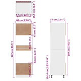 Microwave Cabinet Lyon Brown Oak 60x57x207 cm Engineered Wood 815605