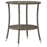 3 Piece Bistro Set with Cushions Grey Poly Rattan 365656